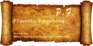 Plavsitz Fausztina névjegykártya